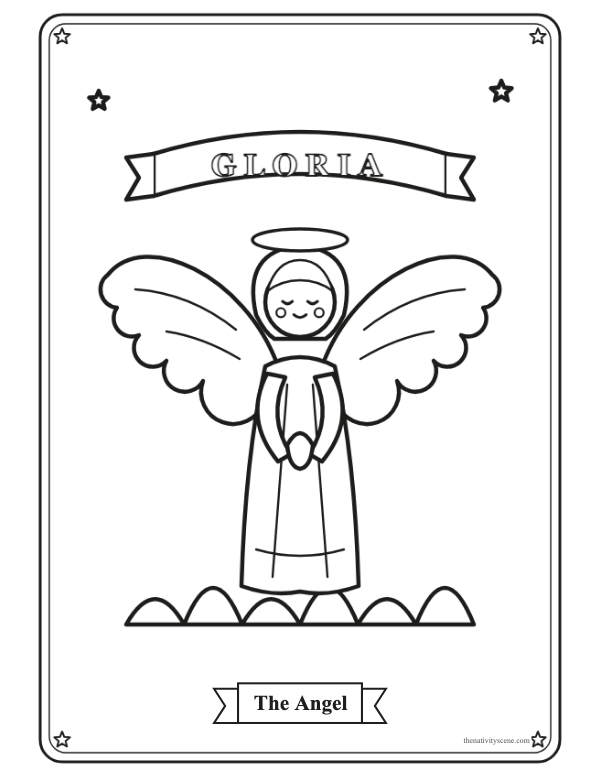 Printable coloring page: The angel