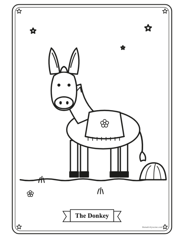 Printable coloring page: The donkey