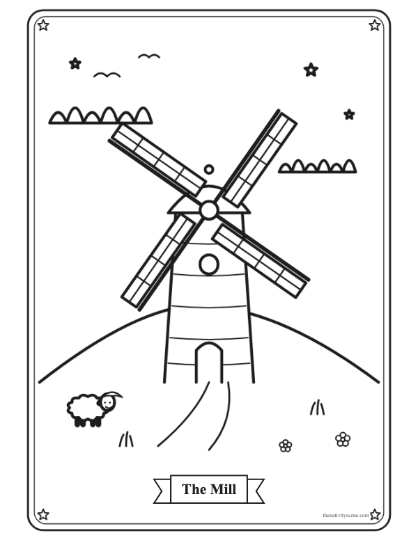Printable coloring page: The mill