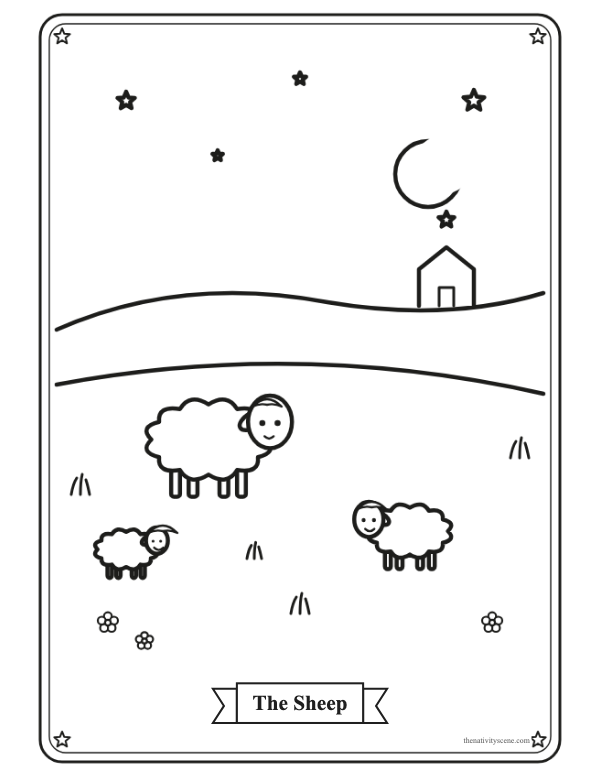 Printable coloring page: The sheep
