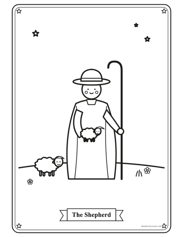 Printable coloring page: The shepherd