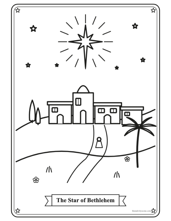 Printable coloring page: The Star of Bethlehem